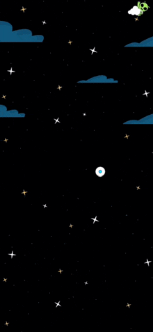 a black background with a lot of stars and clouds on it .