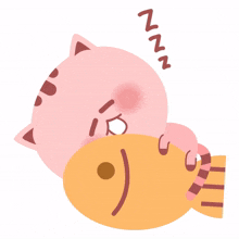 cute cat animal pink sleep