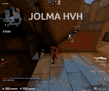 a screenshot of a video game with the name jolma hvh on it
