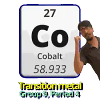 a man is standing in front of a sign that says cobalt