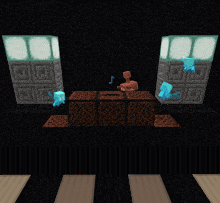 a screenshot of a video game with a few blocks and a few ghosts