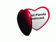 a heart with a picture of a girl and the words neibii panda my beloved on it