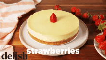 cheesecake strawberries strawberry delish