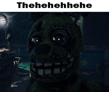 a picture of a cartoon character with the words " theehehhhhe " written above it