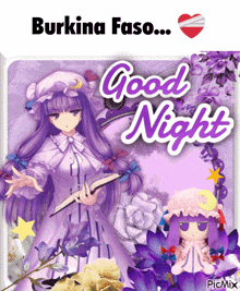 a picture of a girl holding a book with the words good night