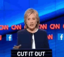 Hillary Clinton Cut It Out GIF - Hillary Clinton Cut It Out Stop GIFs