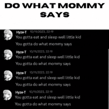 a screenshot of a tweet that says do what mommy says on it