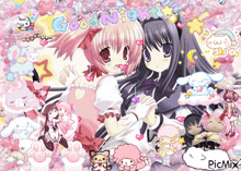 a picture of two anime girls says goodnight