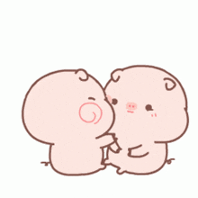 Piggy Couple GIF - Piggy Couple Showing Affection GIFs