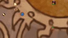 a blurred image of a map with a blue circle in the center