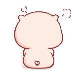 the back of a cartoon pig is shown with a heart on its tail .