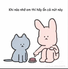 a cat and a rabbit are sitting next to each other in a drawing