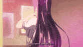 a girl with long purple hair says " isso seria um tanto ... "