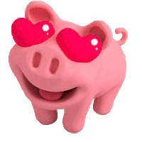 Rosa Pig Sticker - Rosa Pig Heart Stickers