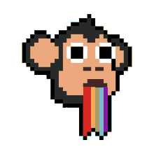 monkey rainbow pixel art