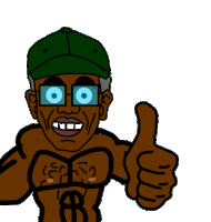 a cartoon of a man giving a thumbs up sign