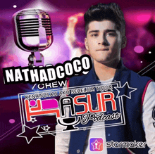 a poster of a young man with the name nathan coco on it