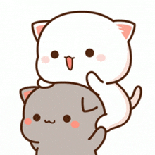 a couple of cartoon cats are standing next to each other and one has the letter l on its face