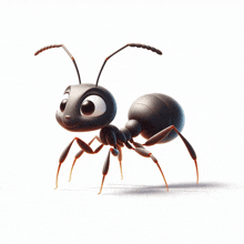 a cartoon ant with big eyes and a smiley face on a white background