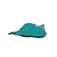 a cartoon of a cat laying down with its eyes closed
