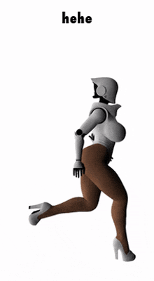 a cartoon drawing of a woman with the word " hehe " on the bottom right