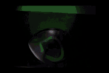 a close up of a person 's face with the letter o visible on it