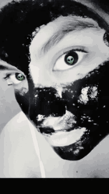 mask black eyes alien girl