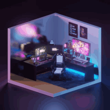 a computer room with a sign that says " eat sleep repeat "