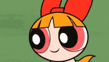 a cartoon character with red hair and big eyes