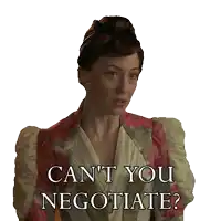 a woman in a floral dress says can 't you negotiate