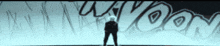 a man is standing in front of a wall with the word why on it