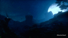 a picture of a castle at night with the words illusive soul below