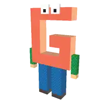 a 3d model of a person with the letter g on his head