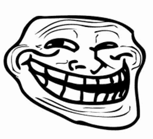 Isolated Meme Troll Face Laughing Smiling Stock Illustration