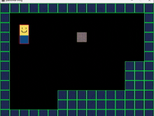 a screenshot of a video game with a yellow square with a smiley face on it