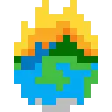 a pixel art illustration of a sunset over a body of water