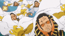 a cartoon of a man wearing sunglasses and a white shirt