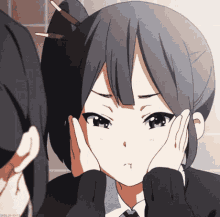 Anime Girl GIF - Anime Girl Touching Face GIFs
