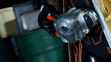 a close up of a person 's hand with a clear object on it