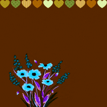 a brown background with hearts and flowers and the words " allah "