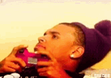 Chris Brown Controller GIF - Chris Brown Controller Rolling Eyes GIFs
