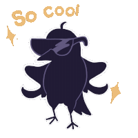 a sticker of a bird with sunglasses and the words so cool