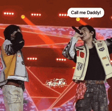 a speech bubble that says call me daddy