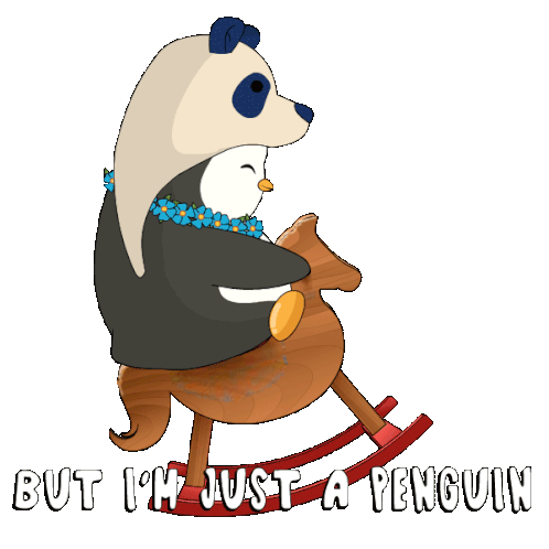 Panda Pengu Sticker - Panda Pengu Rocking Horse Stickers
