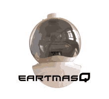 a white helmet with the word earthmasq on the bottom