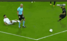 penalty football soccer referee push
