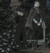 a man and a woman are standing next to each other in a video game