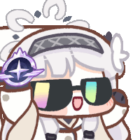a cartoon drawing of a girl wearing sunglasses and a headband .