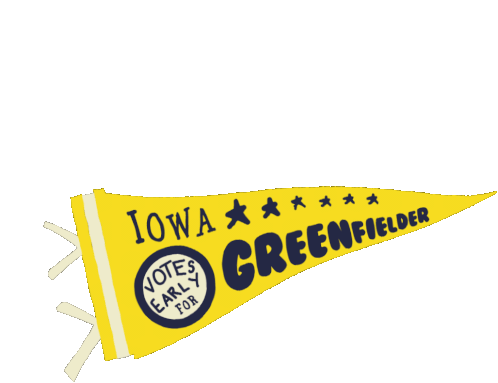 Iowa Votes Early For Greenfield Pennant Sticker - Iowa Votes Early For Greenfield Pennant Theresa Greenfield Stickers