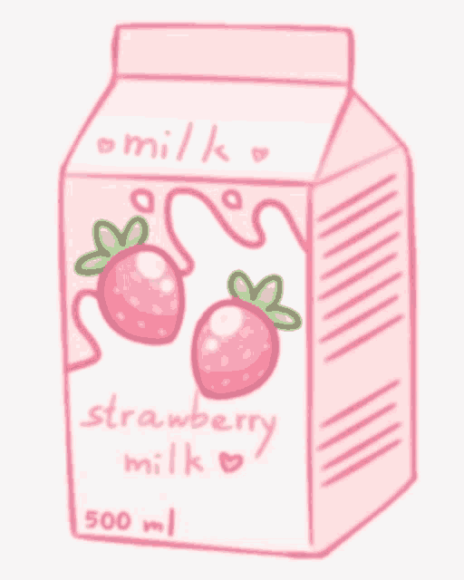 Yummy cute Kawaii strawberry milk, strawberries' Sticker
